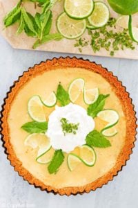 overhead view of homemade Anthony's key lime pie