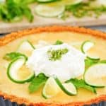 homemade Anthony's key lime pie with whipped cream