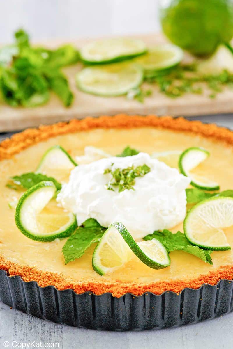 homemade Anthony's key lime pie with whipped cream