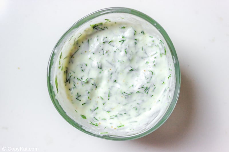 homemade ranch dressing dipping sauce in a bowl