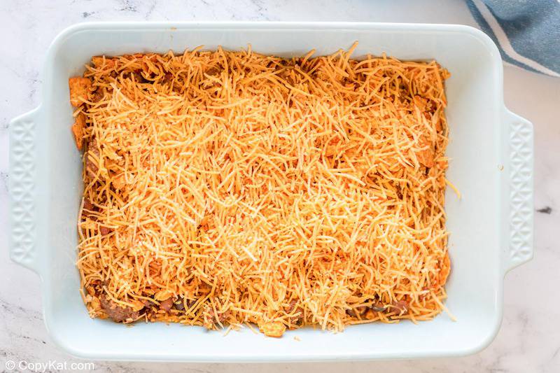 second chips and cheese layer in Doritos casserole