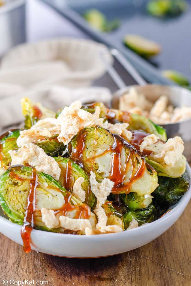 bowl of homemade Red Lobster crispy brussel sprouts