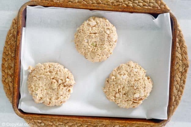 salmon patties before being fried