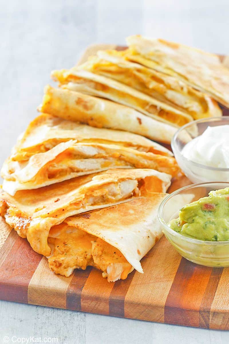 chicken and cheese quesadilla