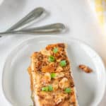 air fryer salmon almondine on a plate