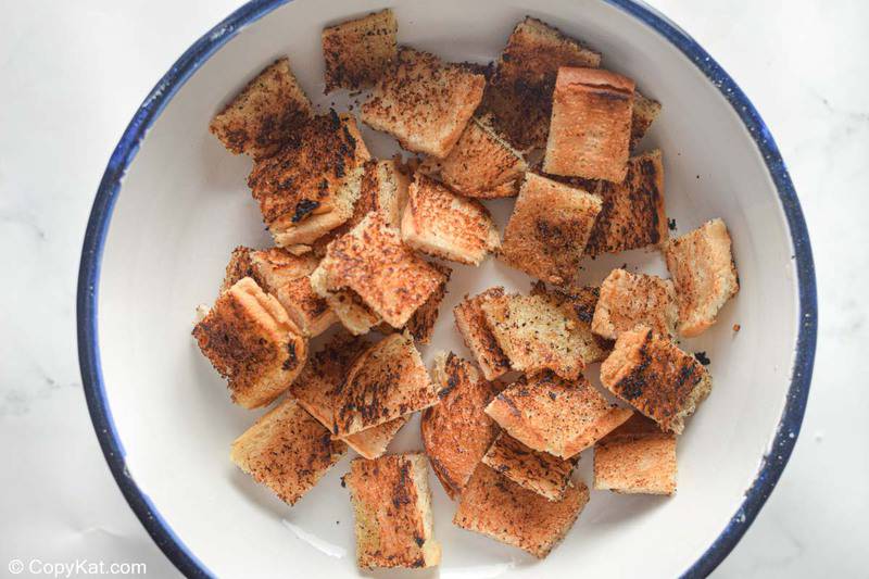 croutons in a bowl