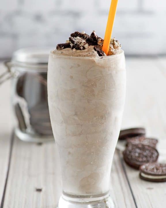homemade Dairy Queen Oreo Blizzard in a glass