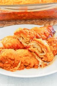 sour cream chicken enchiladas on a plate
