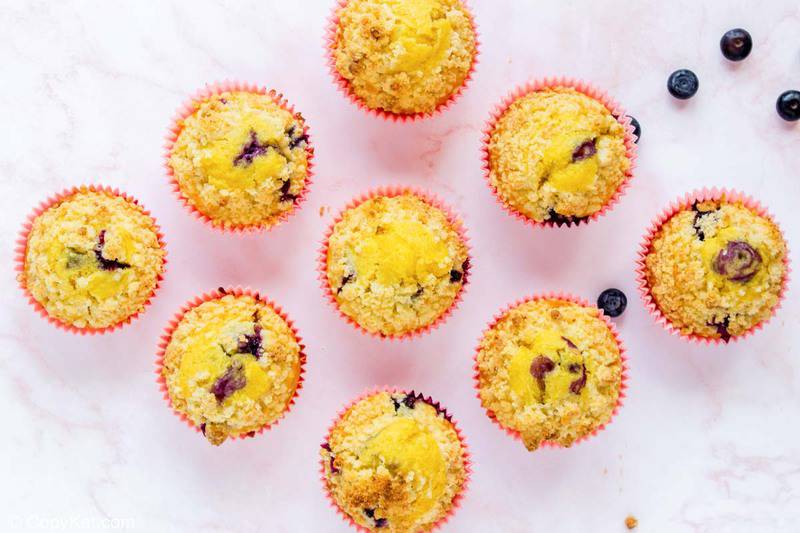 nine homemade Starbucks blueberry muffins