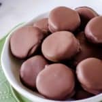 a dish filled with homemade York Peppermint Patties
