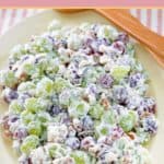 a bowl of creamy grape salad