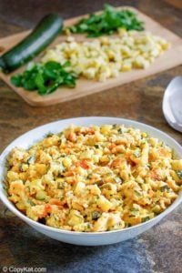 a bowl of homemade Boston Market squash casserole