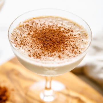 Brandy Alexander made with ice cream in a glass