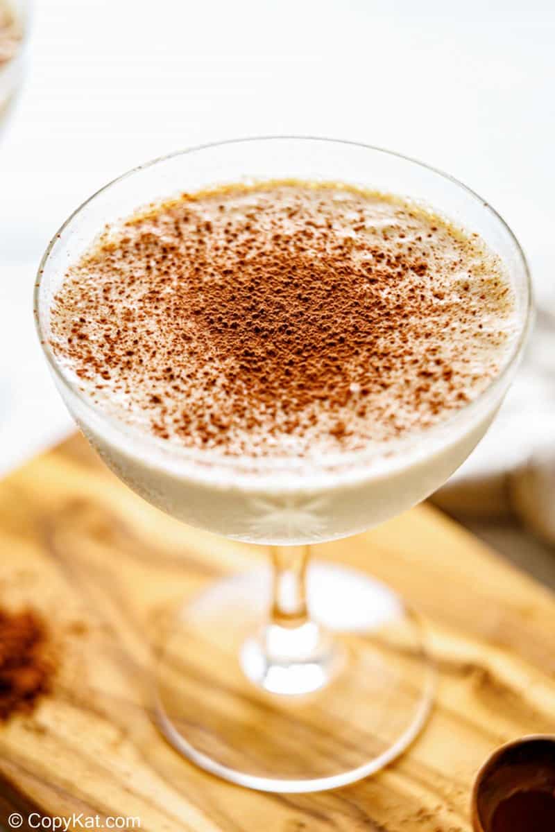 Brandy Alexander topped with cocoa powder