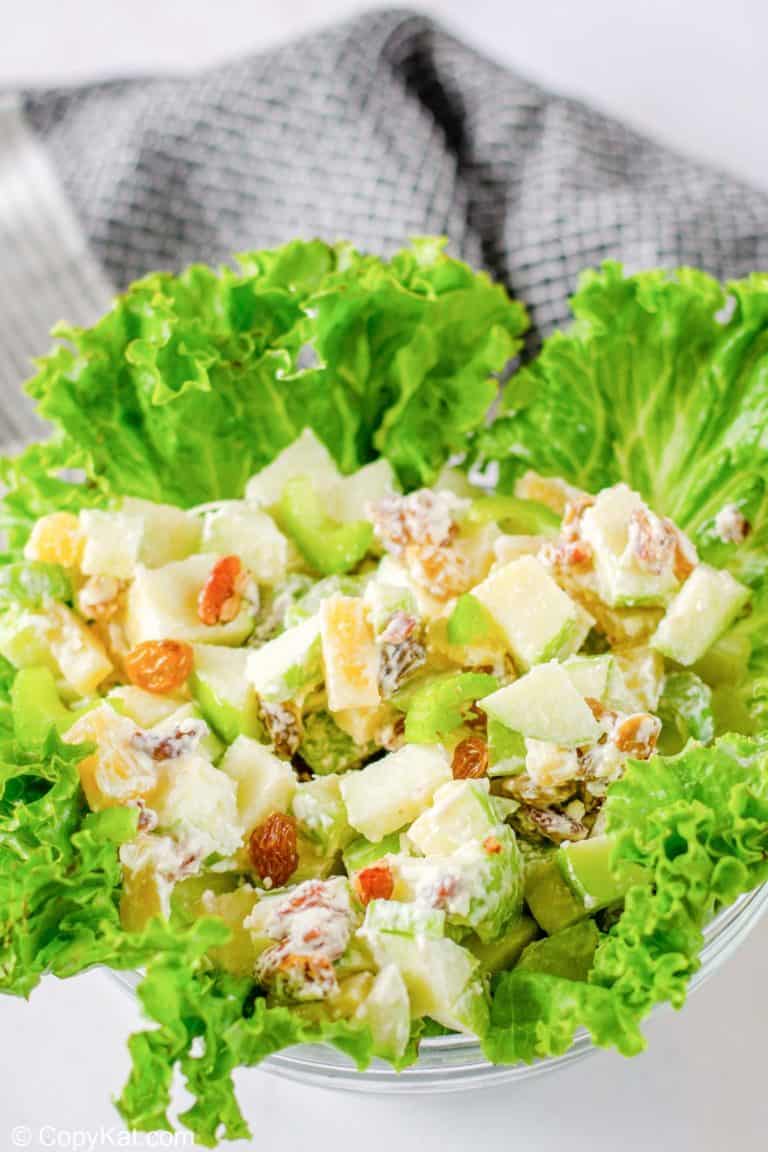 Waldorf Salad in a lettuce-lined bowl