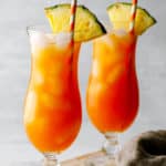 two glasses of spiced rum punch
