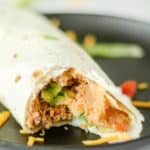 closeup of a homemade Taco Bell Burrito Supreme