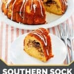 semi homemade bundt cake with sour cream and nuts