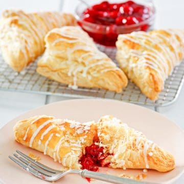 homemade Arby's cherry turnovers with glaze