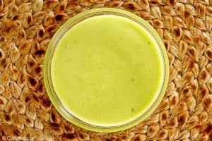 bowl of avocado ranch sauce