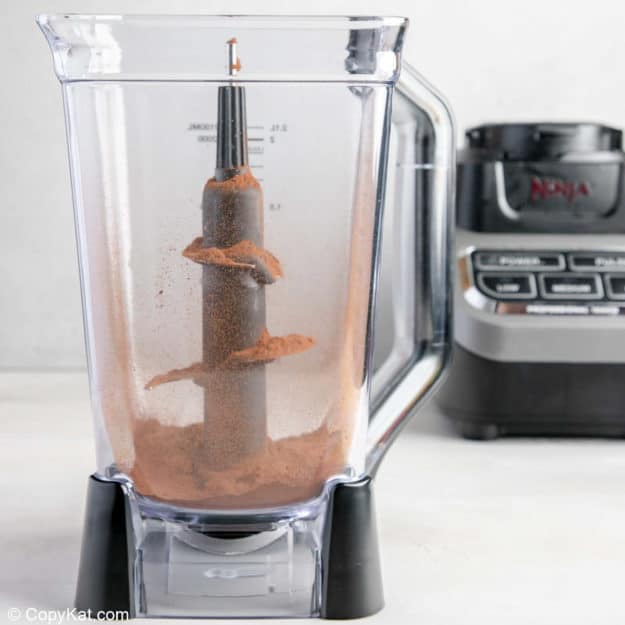 hot chocolate mix in a blender.