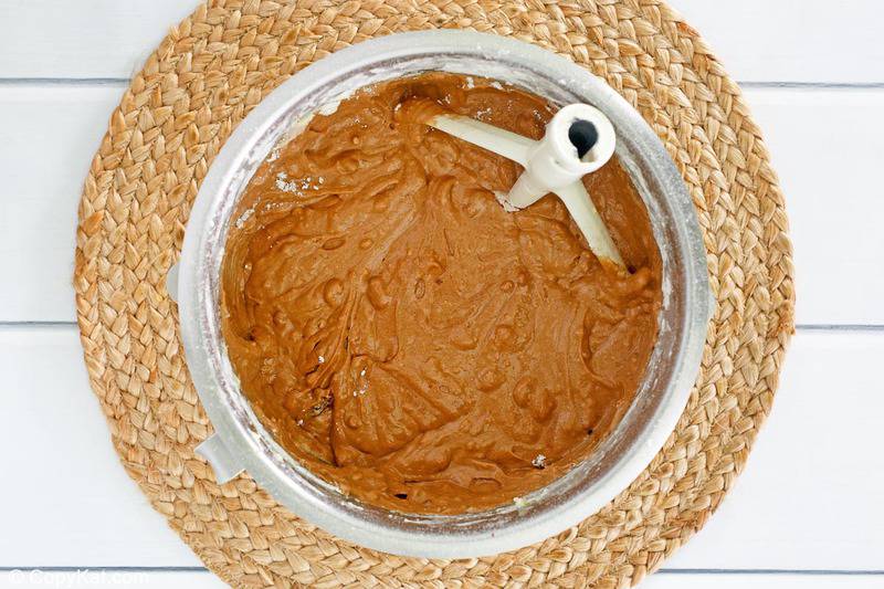 Hershey bar cake batter in a mixing bowl