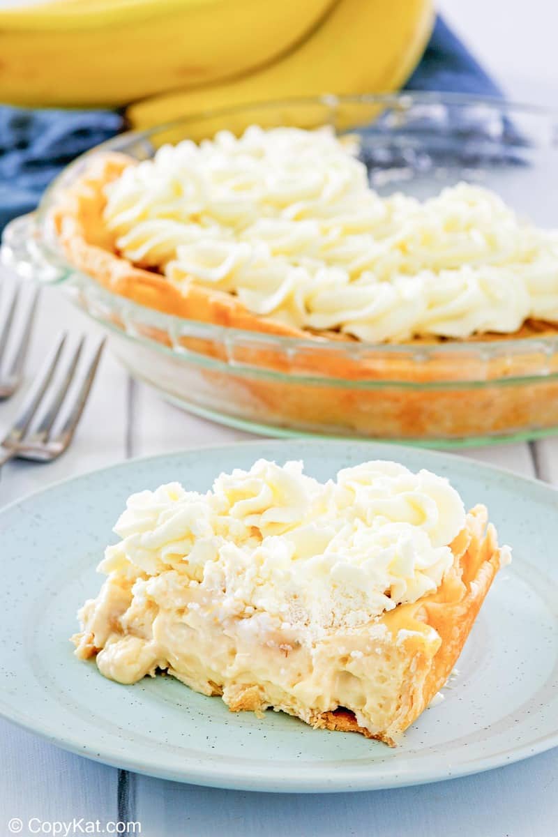 homemade Marie Callender's banana cream pie and bananas