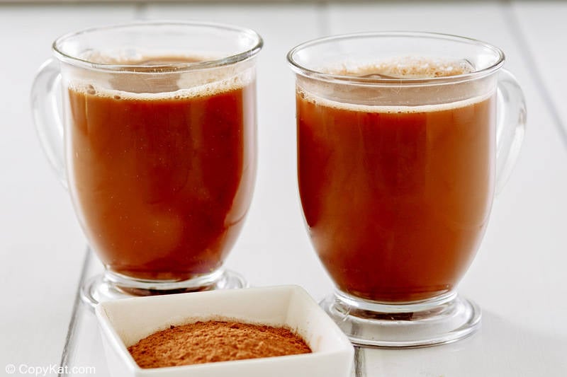 two glass mugs filled with Mexican coffee