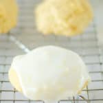 iced pineapple cookie on a wire rack