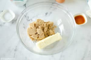 brown sugar and butter in a bowl