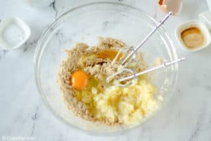 pineapple cookies wet ingredients in a bowl