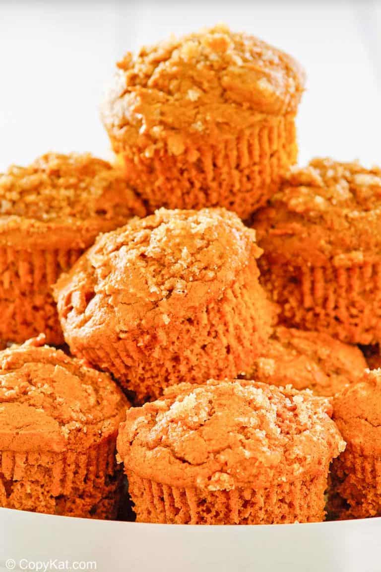 a stack of pumpkin muffins
