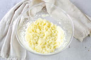 creamed butter and sugar in a mixing bowl.