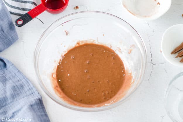 chocolate mixture for rum balls in a bowl.