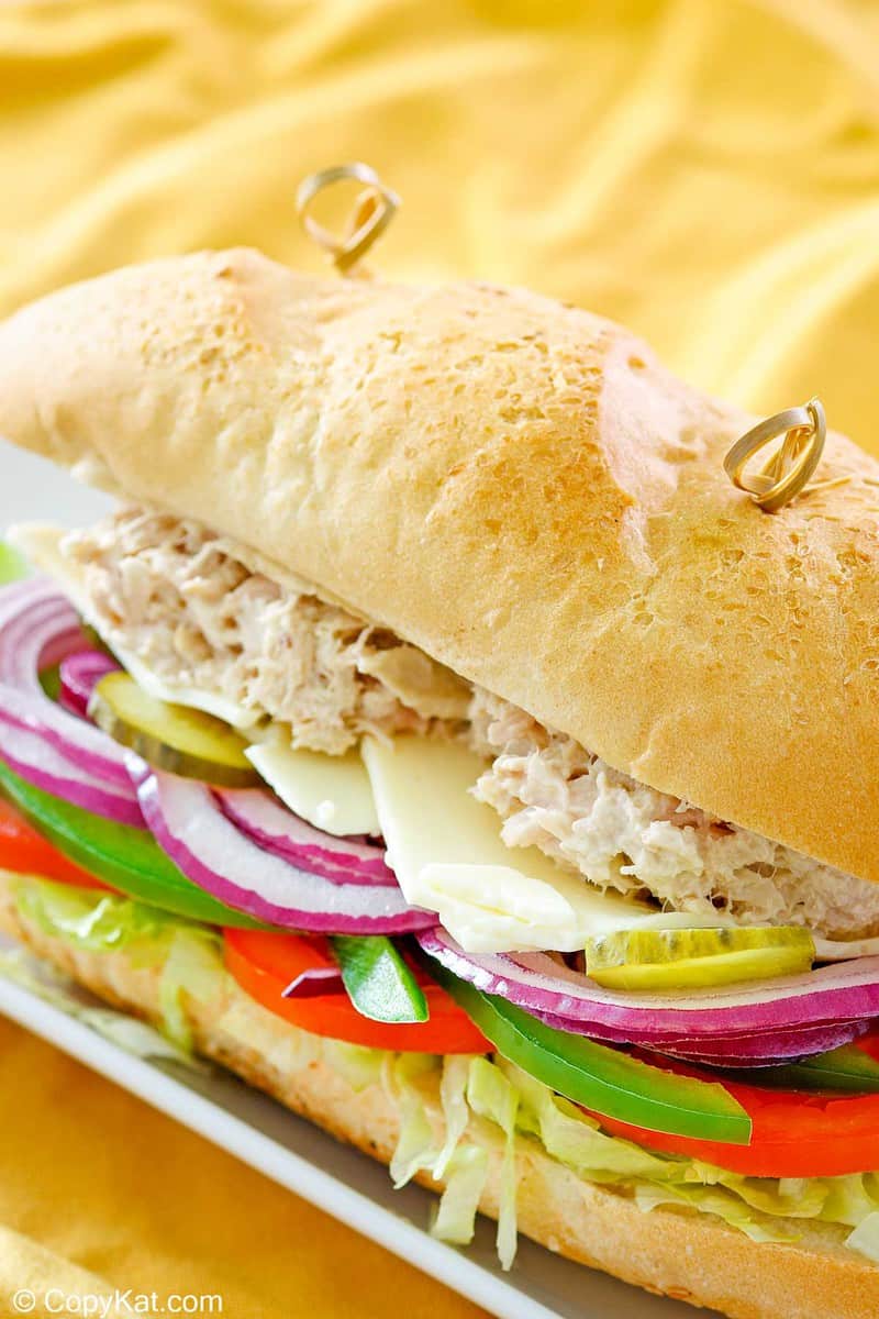 homemade Subway tuna salad sandwich.