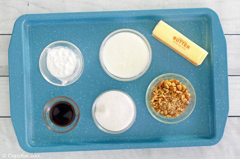 buttermilk fudge ingredients on a tray.