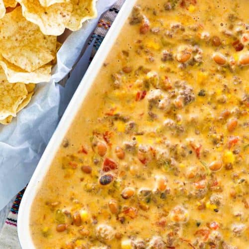 Crock Pot Ro-Tel Dip Recipe With Ground Beef and Cheese