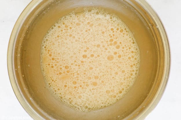 yeast proofing in a bowl.