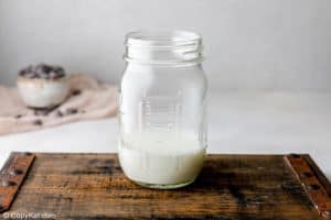milk in a glass jar.