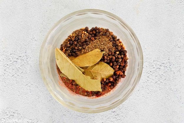 old bay seasoning ingredients in a small glass bowl.