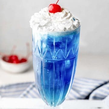 homemade Ruby Tuesday Blue Smurf Punch Drink.