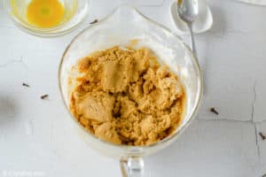 ginger snap cookie dough in a mixing bowl.