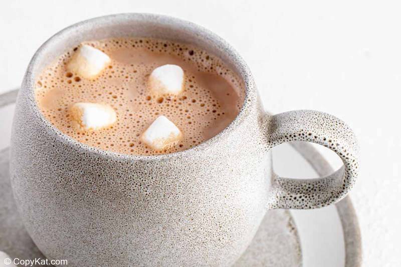 homemade hot chocolate with marshmallows.