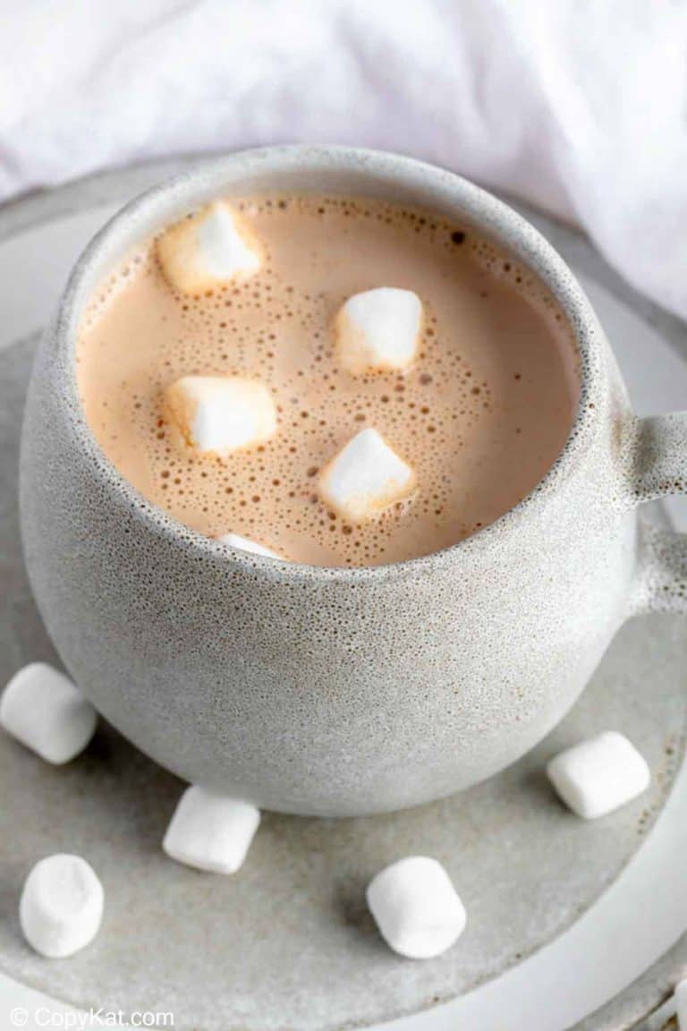 homemade hot chocolate and marshamallows.