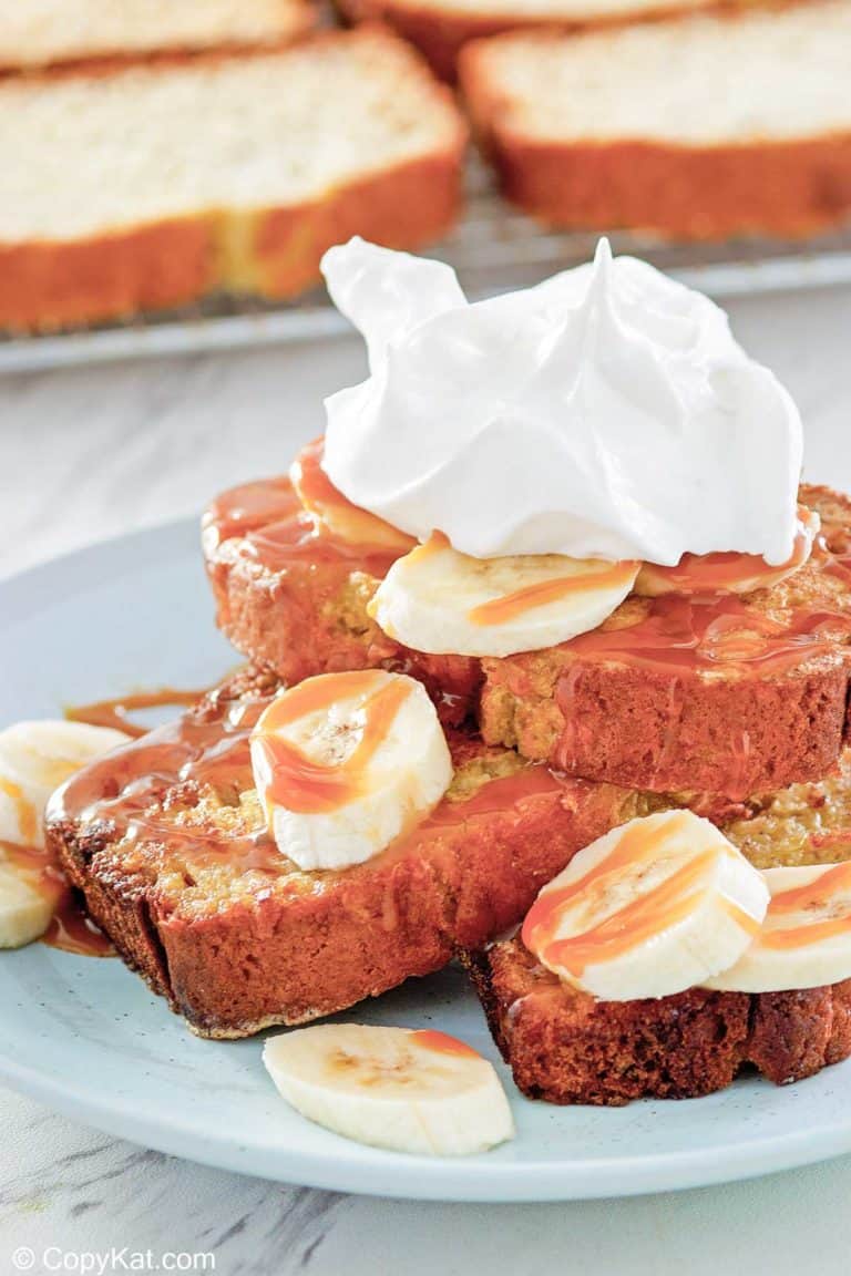 homemade IHOP Banana Bread French Toast on a plate.