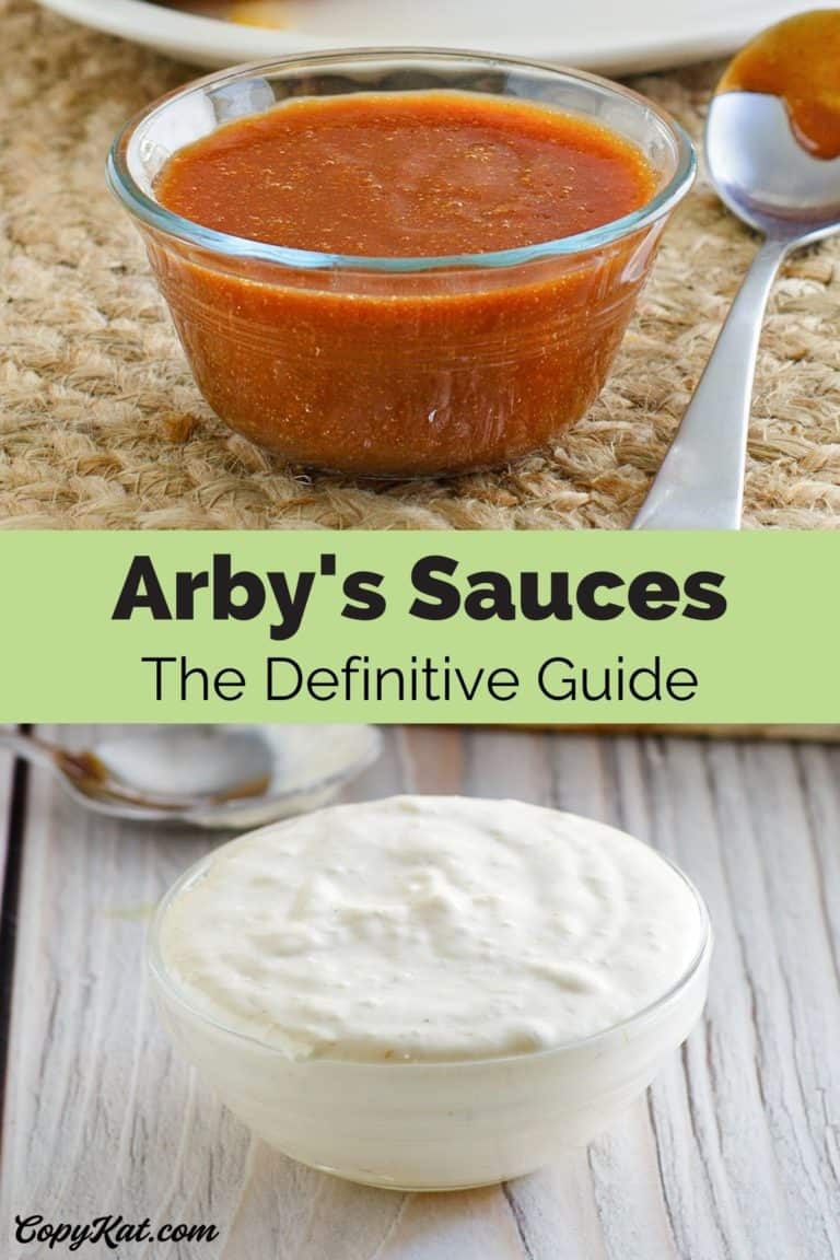 photos of homemade Arby's sauce and horsey sauce.