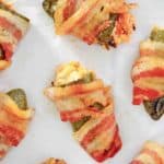 overhead view of bacon wrapped jalapeno poppers.