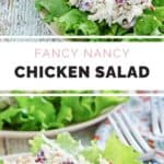 collage of homemade Chicken Salad Chick Fancy Nancy Chicken Salad.