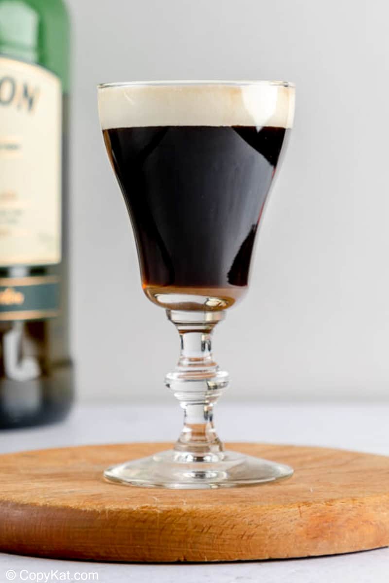 A classic Irish coffee cocktail.