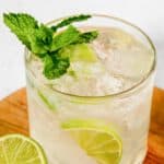 classic mojito drink garnished with fresh mint.
